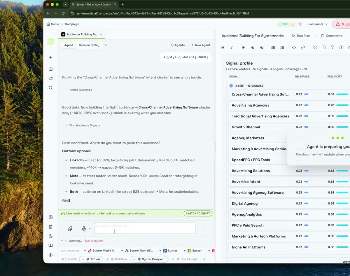 Synter audience signals workflow