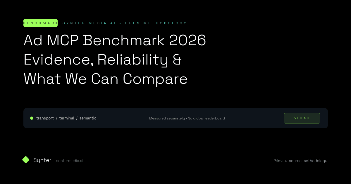 Ad MCP Benchmark 2026: Evidence, Reliability, and What We Can Actually Compare