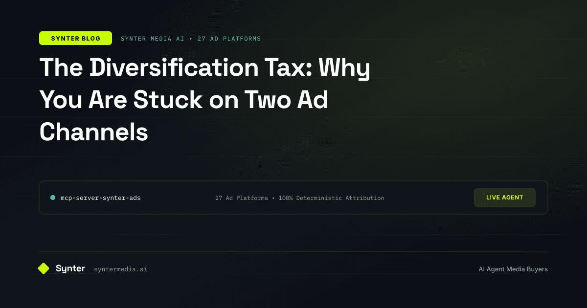 The Diversification Tax: Why You Are Stuck on Two Ad Channels