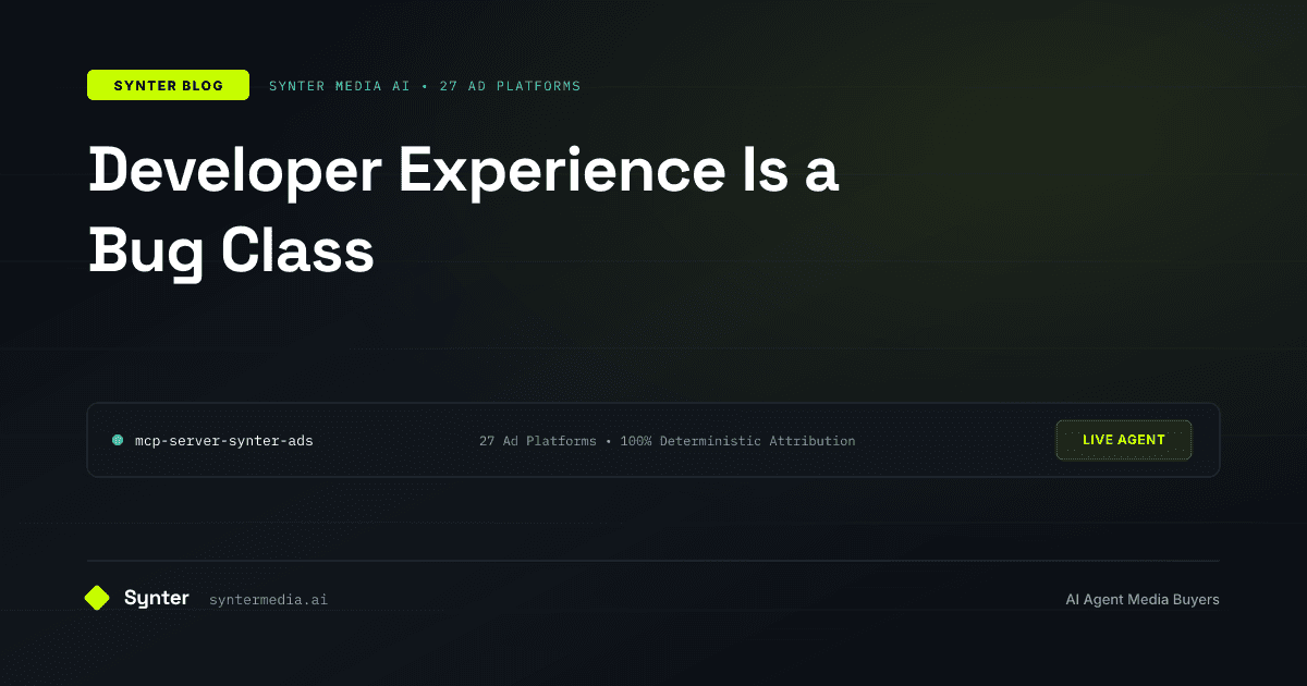 Developer Experience Is a Bug Class